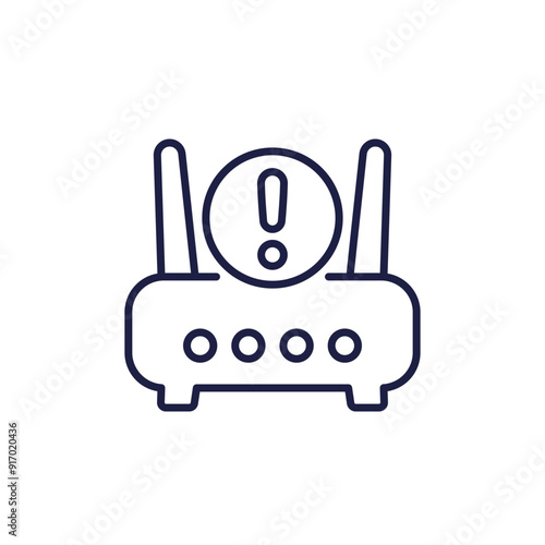 router or modem error line icon