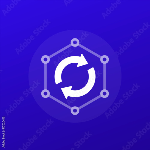 recycled polymer or plastic icon, transparent design