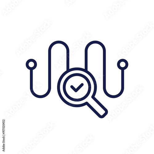 Traceability icon on white in line style