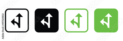 Free Download Two way direction arrows icons. Road way arrow icon set. Two way arrows vector symbol isolated on white. arrows vector illustration. eps 10 - GFXLoad