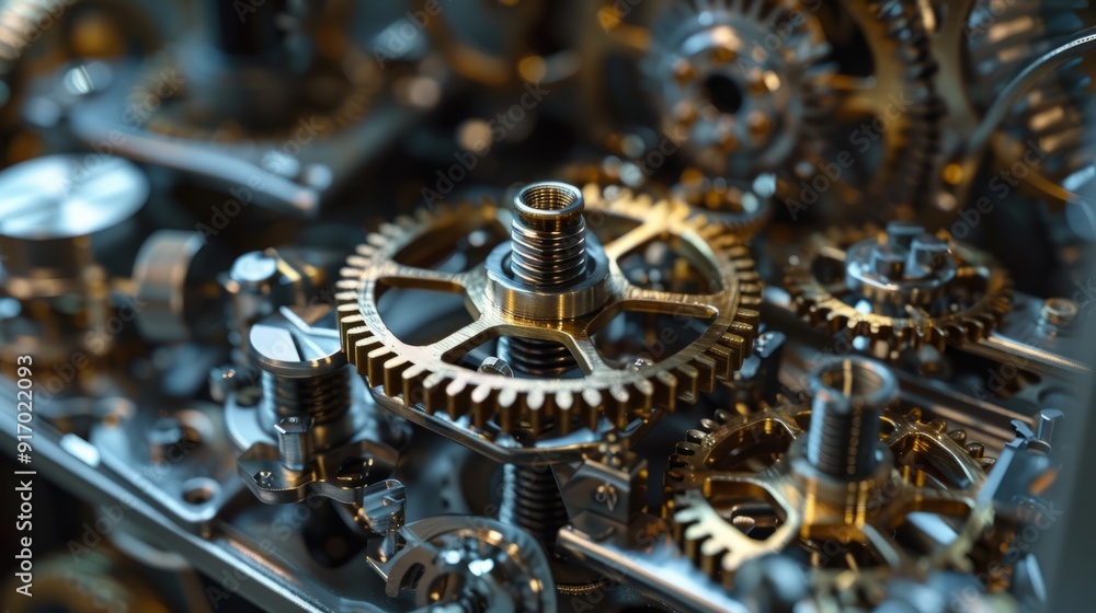 Fototapeta premium Engineering Gears: Variety of Mechanical Components