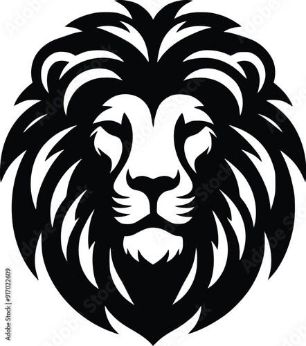 lion head silhouette vector design template