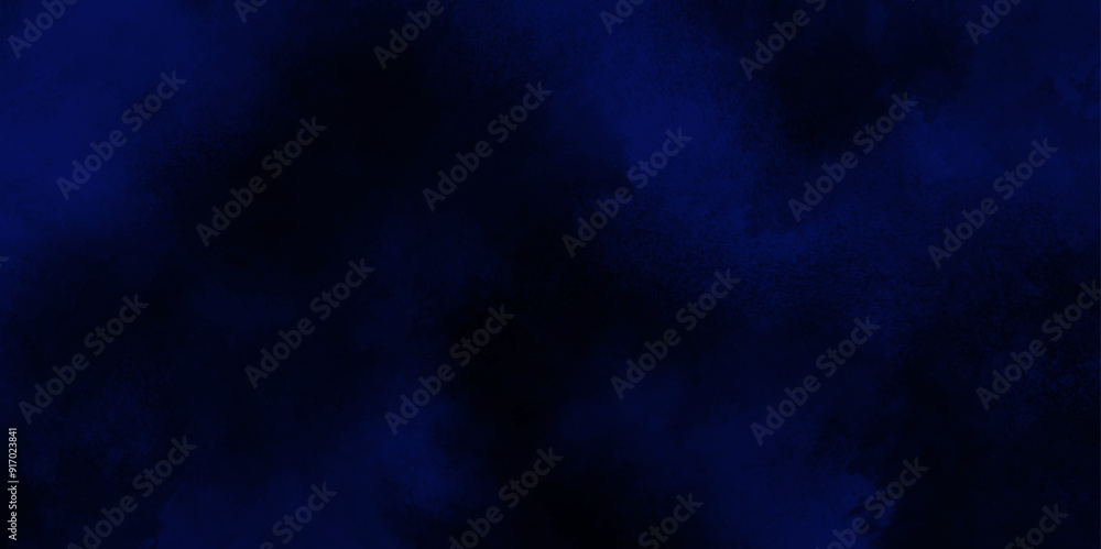 Fototapeta premium Dark abstract background with blue grunge effect background. blue velvet grunge texture fantasy smooth watercolor painted art design. Dark elegant Royal blue shades aquarelle paint