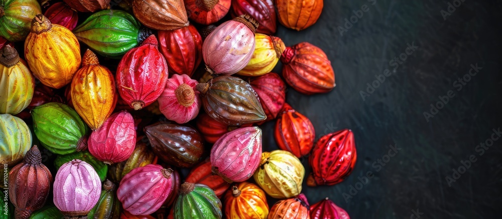 A variety of colorful Betel nuts arranged together ready for export with space for text or image. . image with copy space A variety of colorful Betel nuts arranged together ready for export with space for text or image. . image with copy space