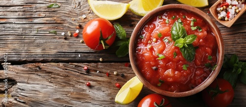 Creating a flavorful tuna sauce with a copy space image