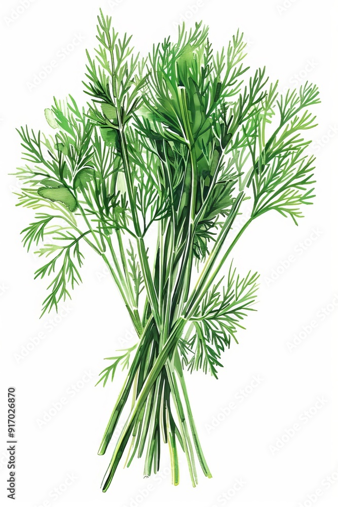 Hand-drawn dill microgreens showcasing vibrant greenery and the nutritious appeal this superfood Hand-drawn dill microgreens showcasing vibrant greenery and the nutritious appeal this superfood