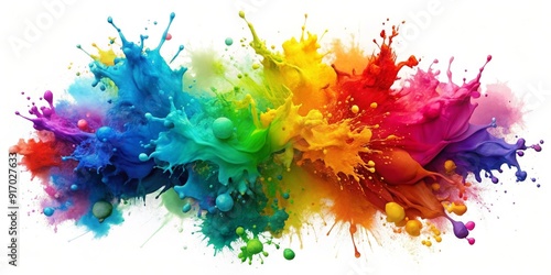 A Vibrant and Dynamic Splash of Colorful Paint Blots and Splatter Background
