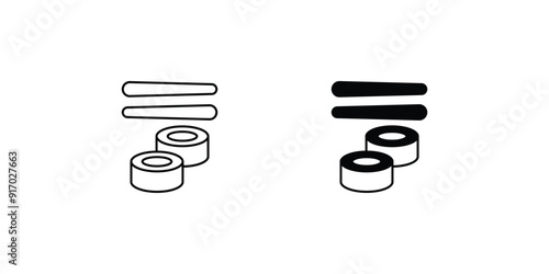 sushi set icon with white background vector stock illustration