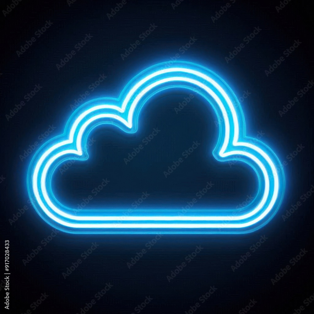 blue glowing cloud attach on the wall blue glowing cloud attach on the wall