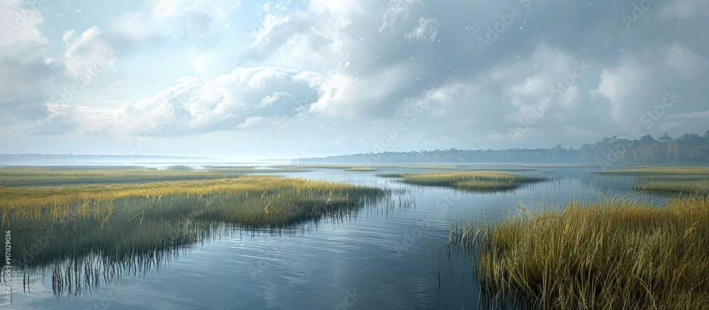 Copy space image featuring marshland Copy space image featuring marshland