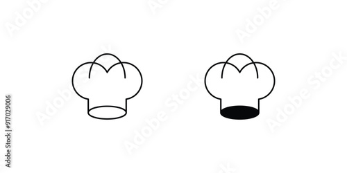 chef cap set icon with white background vector stock illustration