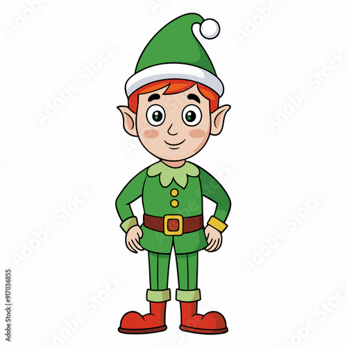 Christmas Cartoon Character Illustrations with Elves