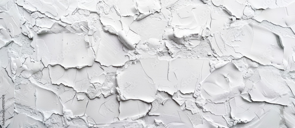 Obraz premium White rough concrete stone wall background with paint texture ideal as a backdrop for interior design banners or wallpapers and featuring copy space image