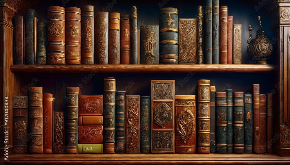 Naklejka premium old books in a library