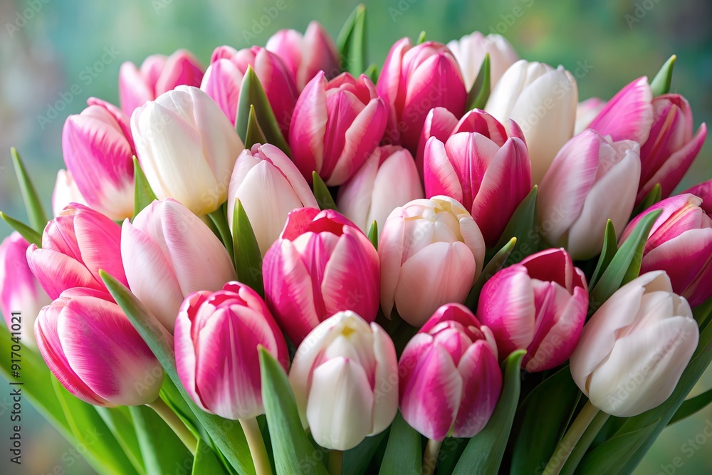 Obraz premium pink and white tulips