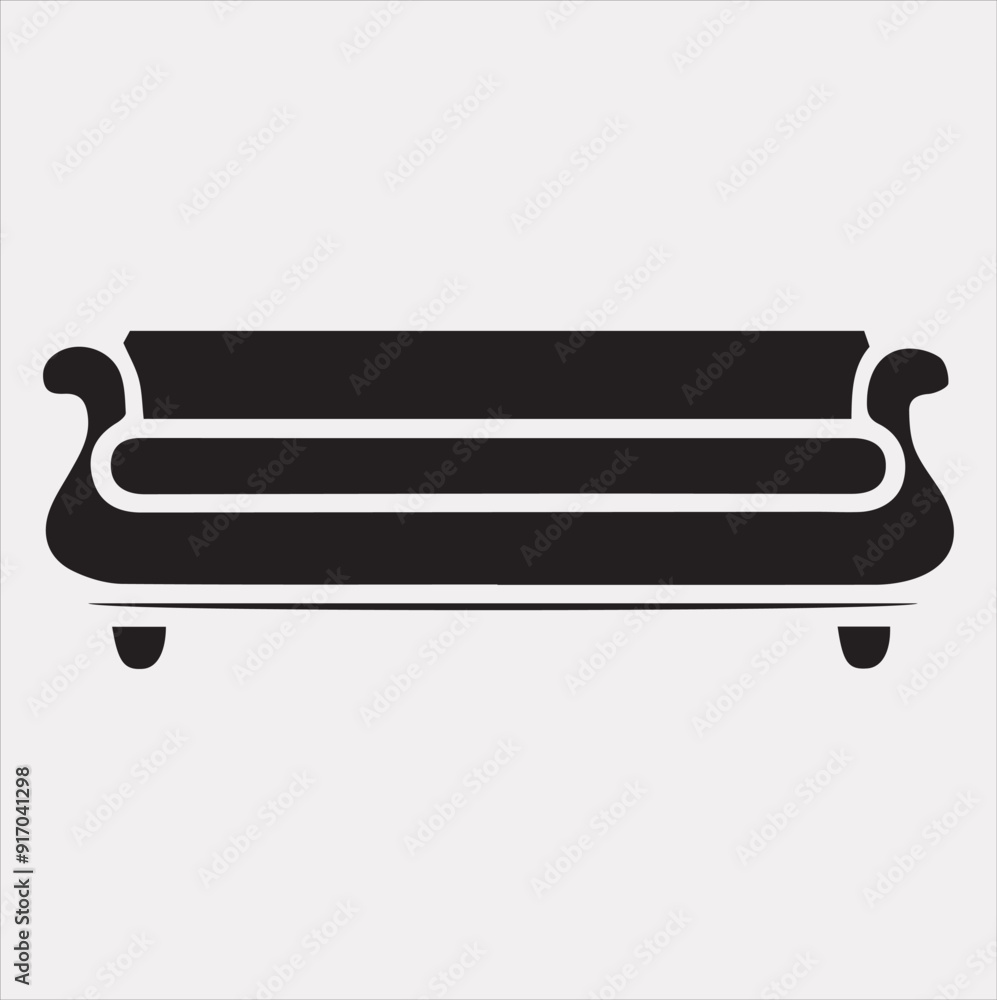 Sofa icon vector silhouette on a white background Sofa icon vector silhouette on a white background