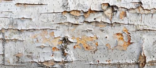 Texture of white birch bark with copy space image