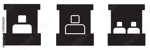 seller booth icon set