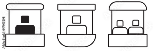 seller booth icon set