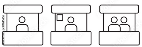 vector set of seller booths