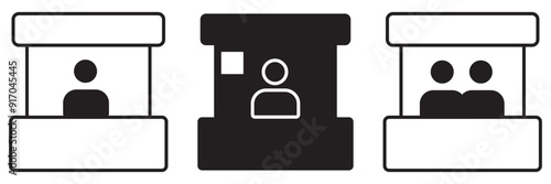 vector set of seller booths