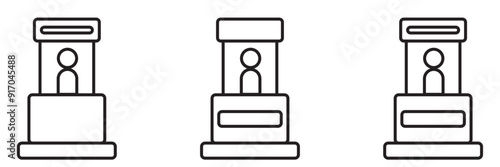 vector set of seller booths