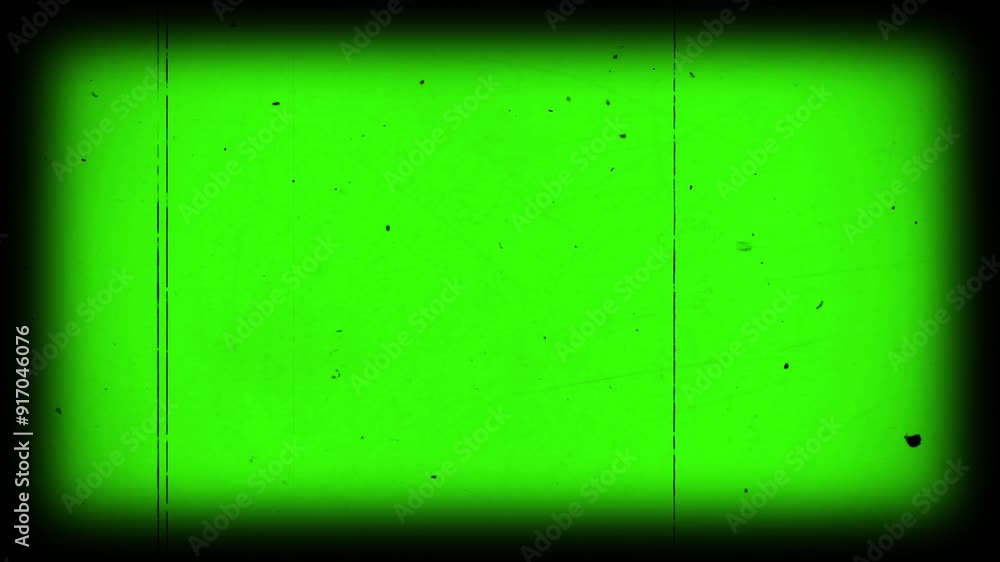 Noise, dust and scratches film stripes overlays, on green screen, chroma key, video effect 