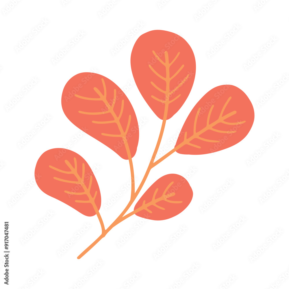 A simple illustration of a branch with five orange autumn leaves. The design features clean lines and minimal details, capturing the essence of fall with warm, vibrant colors. A simple illustration of a branch with five orange autumn leaves. The design features clean lines and minimal details, capturing the essence of fall with warm, vibrant colors.