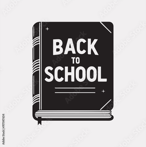 back to School Book vector silhouette on a white background