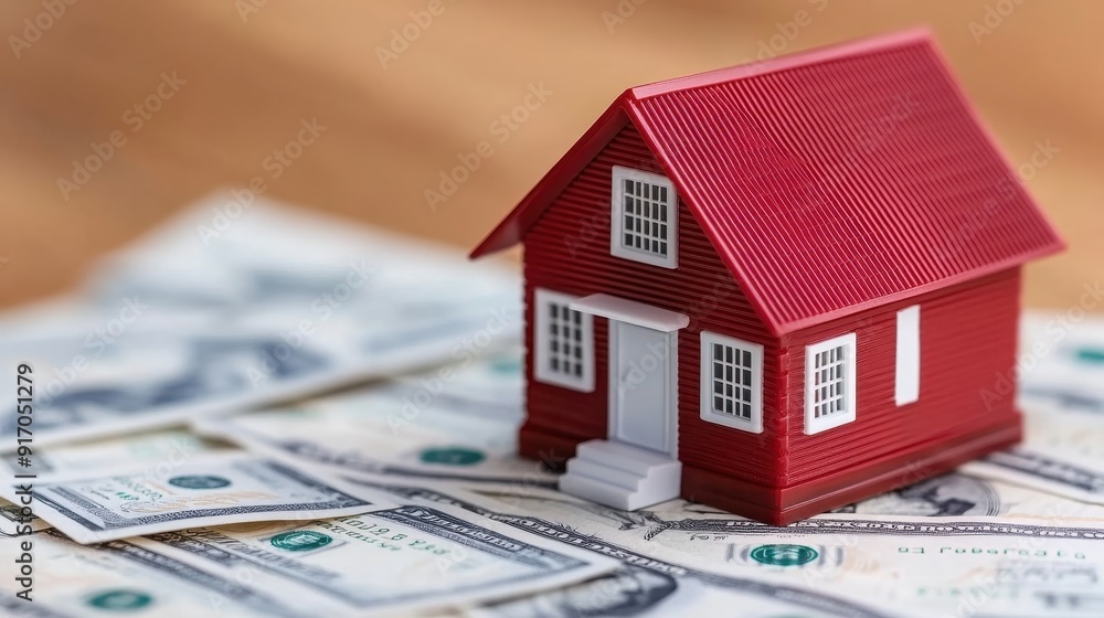 A model house on a pile of cash, symbolizing real estate investment and financial growth in property markets. A model house on a pile of cash, symbolizing real estate investment and financial growth in property markets.