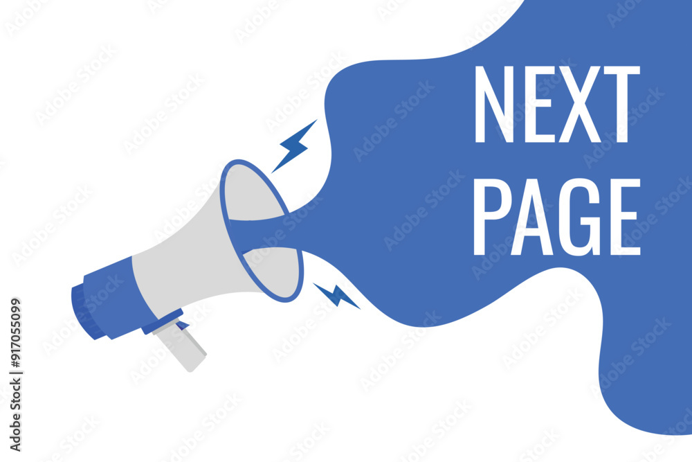 next page button, banner, label, template for website. next page text with colorful megaphone icon
next page button, banner, label, template for website. next page text with colorful megaphone icon