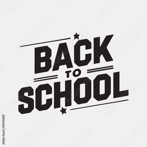 back to School typography vector silhouette on a white background