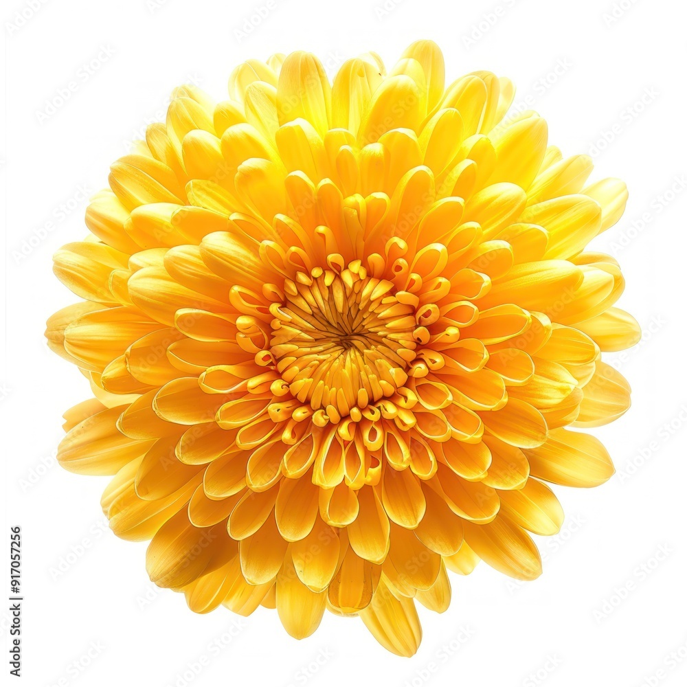 Yellow Chrysanthemum Flower Isolated on White Background. Yellow Chrysanthemum Flower Isolated on White Background.