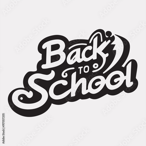 back to School typography vector silhouette on a white background