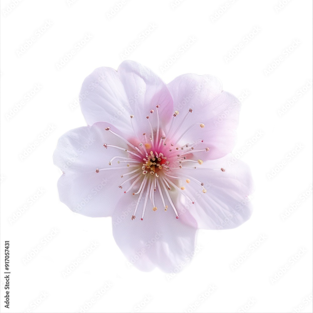Single delicate pink flower isolated on white background. Single delicate pink flower isolated on white background.