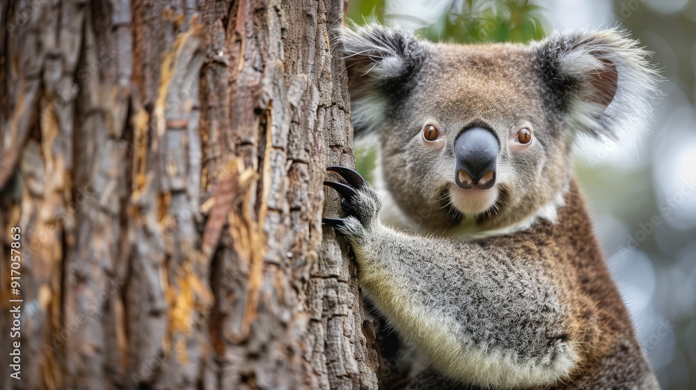 Close-up of a Koala Climbing a Tree Close-up of a Koala Climbing a Tree