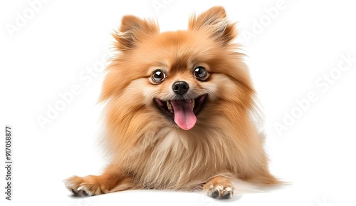 Cute Pomeranian Dog with Tongue Out