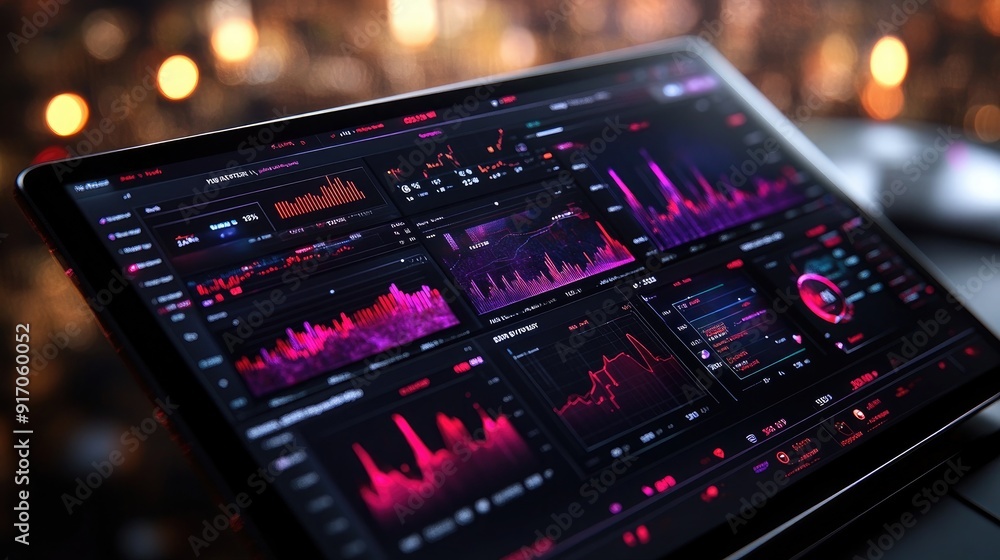 Sleek Digital Analytics Dashboard Interface Displayed Sleek Digital Analytics Dashboard Interface Displayed