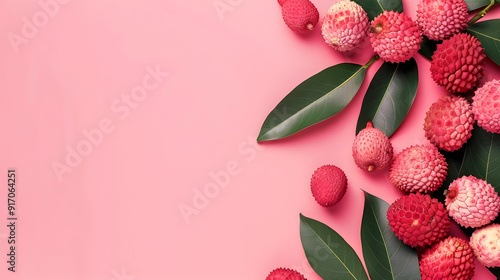 Lychee fruit pattern background illustration