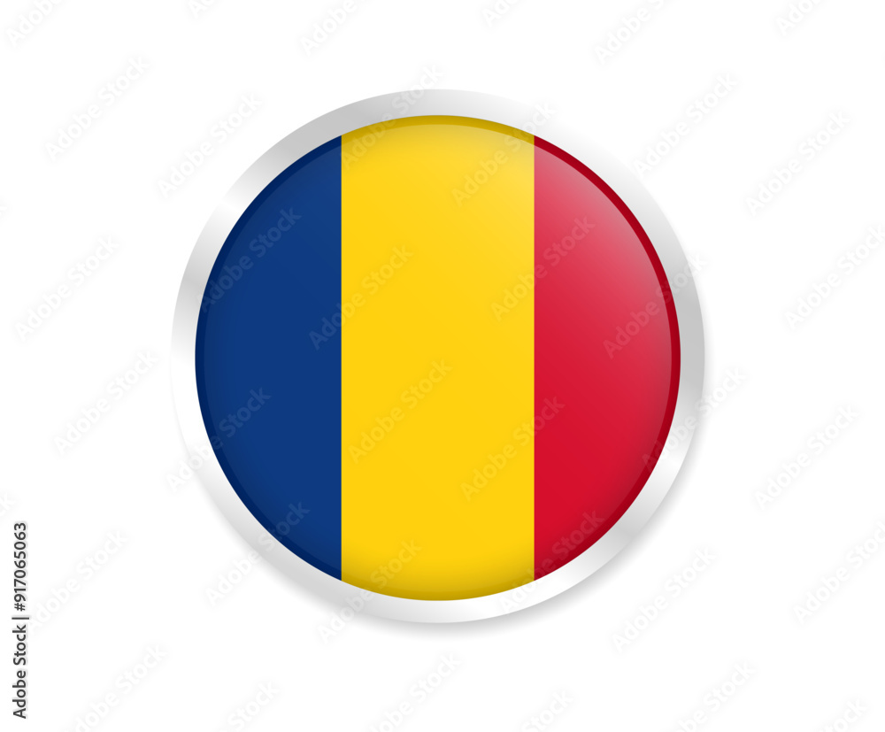 Fototapeta premium Flag of Romania. Round flag. Flag icon. Circle flag icon logo vector illustration EPS
