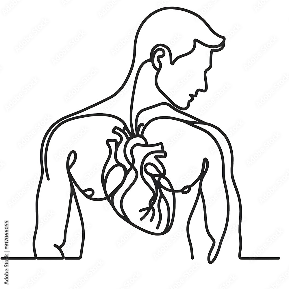 Obraz premium Heart anatomy hand drawn illustrations. 
