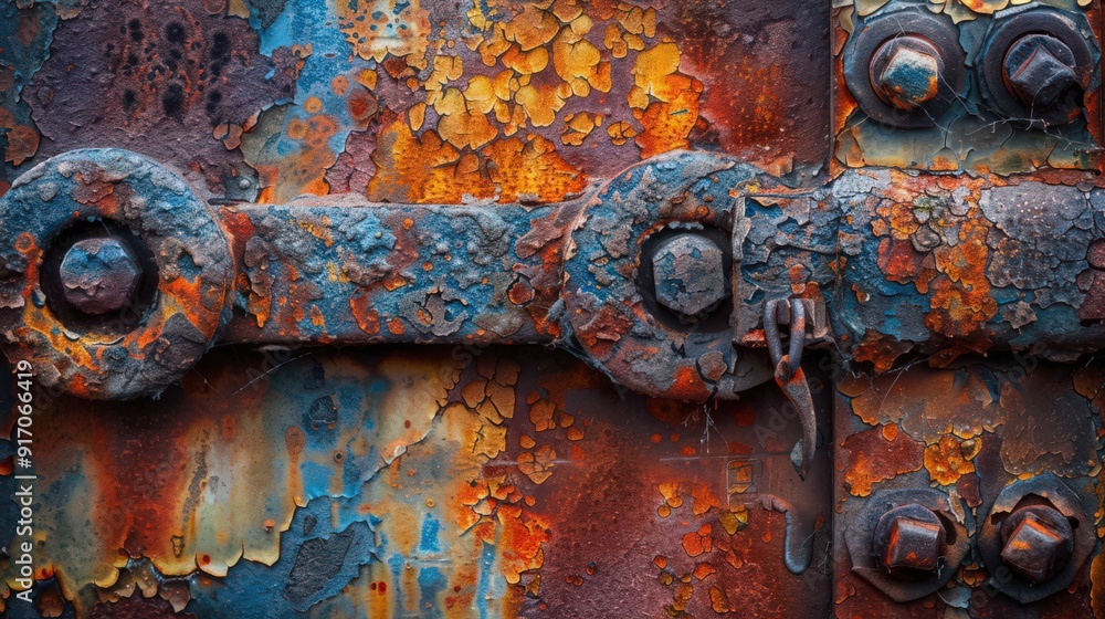The vibrant hues and rough textures of rusted metal create a unique visual appeal. The vibrant hues and rough textures of rusted metal create a unique visual appeal.