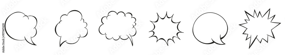 Sketchy cartoon speech bubbles Sketchy cartoon speech bubbles