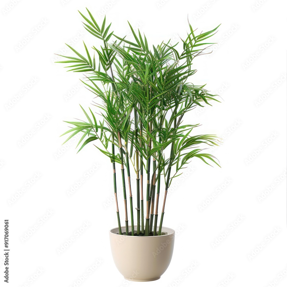 Green plant in a white pot. Green plant in a white pot.