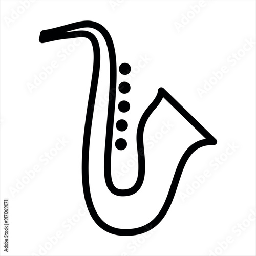 Saxophone icon sign isolated on white background. Flat saxophone logo for business, marketing, internet concept. Trendy modern vector symbol for web site