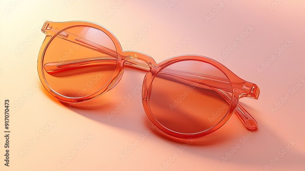 Stylish Round Sunglasses with Clear Orange Tint: Perfect Poster for Your Summer-Inspired Sports Interior Décor Stylish Round Sunglasses with Clear Orange Tint: Perfect Poster for Your Summer-Inspired Sports Interior Décor