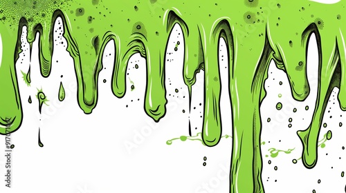 Green Slime Dripping Design. photo