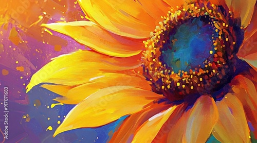 sunflower closeup drawing