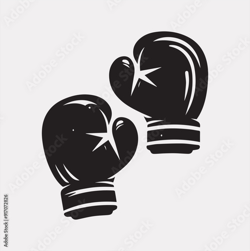Boxing gloves vector silhouette on a white background