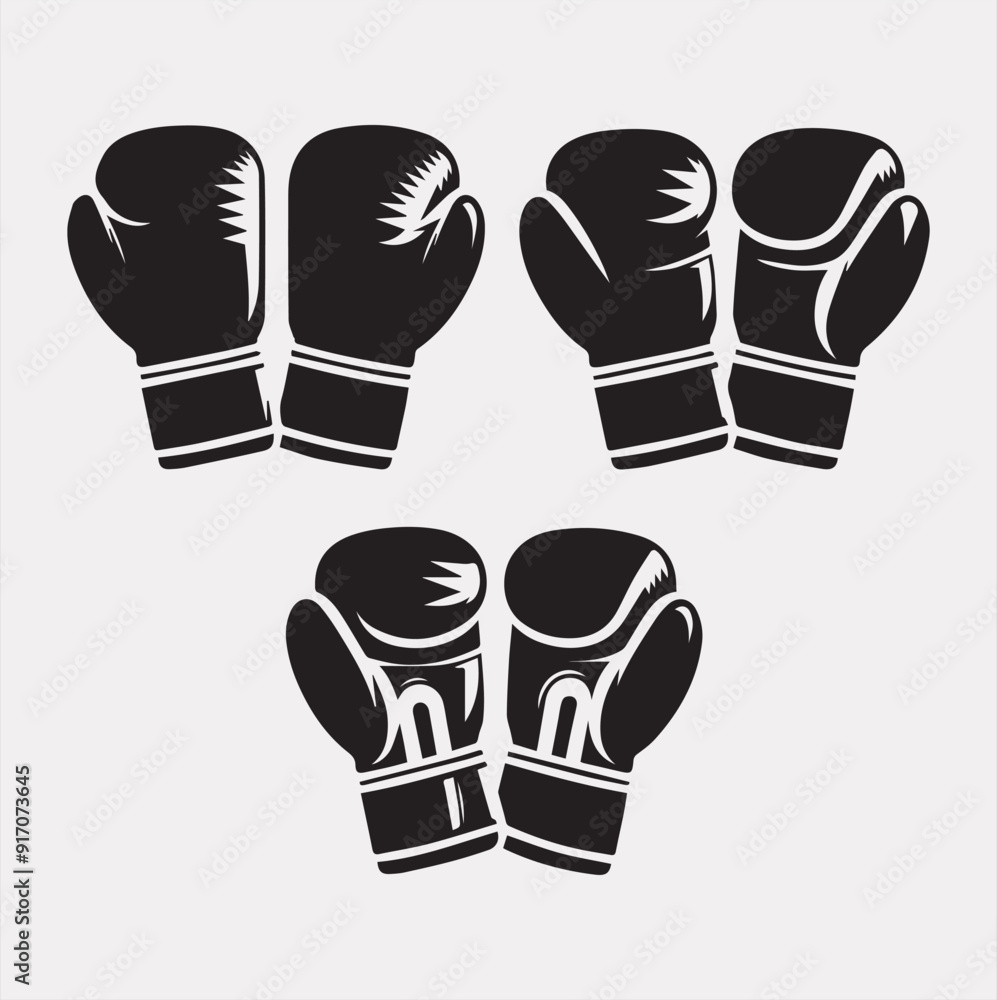 Boxing gloves vector silhouette on a white background Boxing gloves vector silhouette on a white background